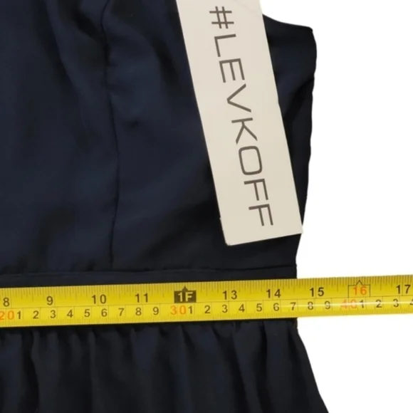 🆑️CLEARANCE Bill Levkoff Formal Maxi Dress Navy Blue Cross-Strap Size 10 Sample - Picture 6 of 12